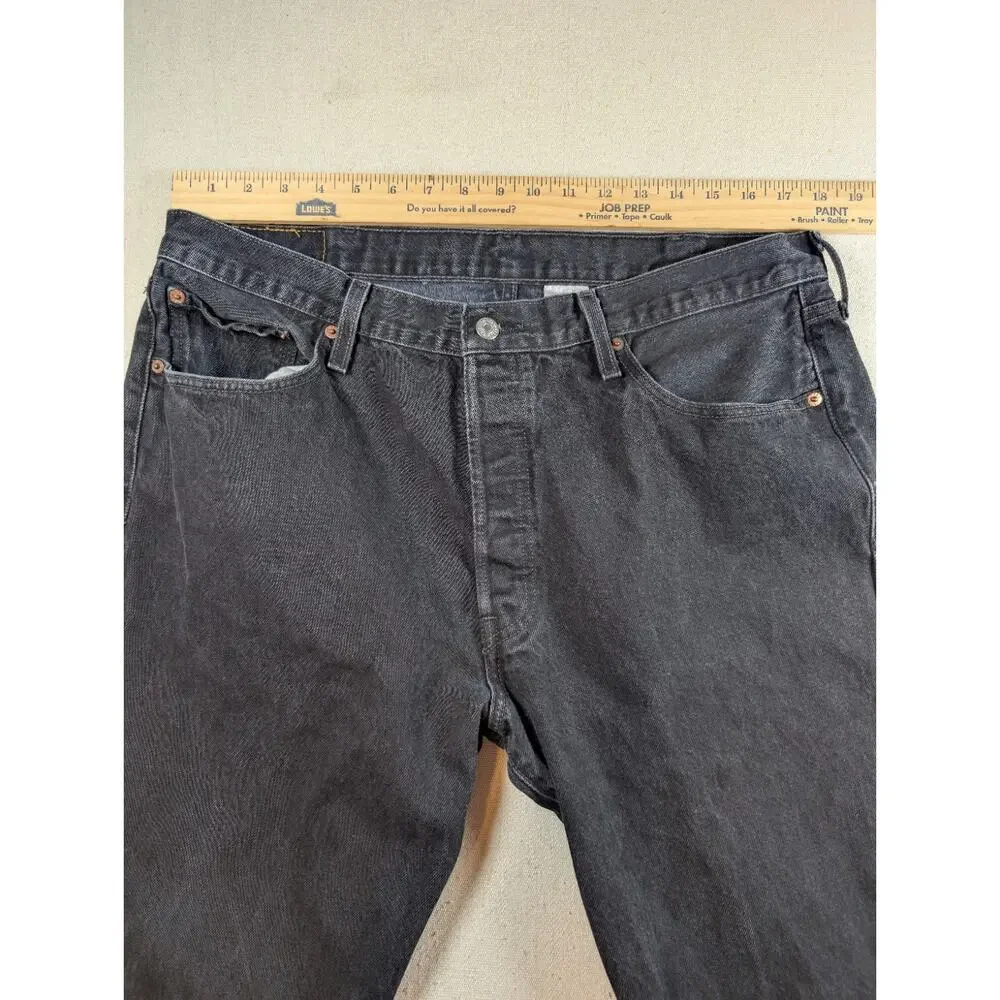 Levi’s 501 XX Button Fly 100% Cotton Black Denim Jeans 38X34 Y2K